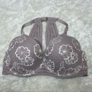 PINK Racerback Lined Demi Bra
